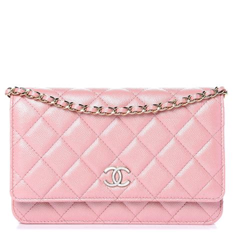 chanel wallet on chain pink